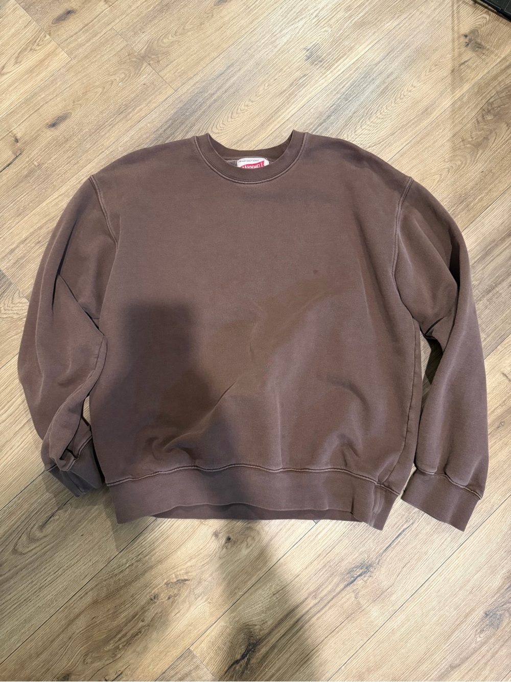 Madewell Men's Brown Crewneck Sweatshirt